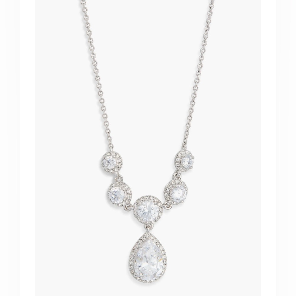 Nadri Cubic Zirconia Pear Drop Frontal Necklace